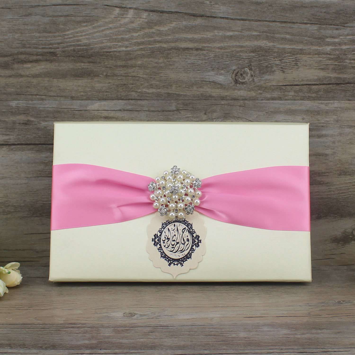 Silk Invitation Rectangle Wedding Invitation Card Customized 